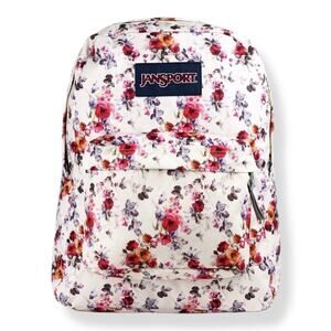 JanSport Superbreak Pink Floral Memory Flower Print backpack